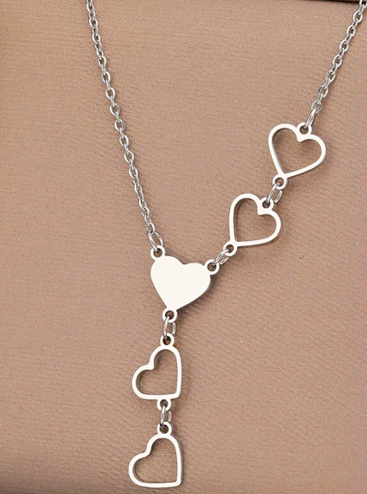 Stainless Steel Necklaces Light Luxury Elegant Delicate Heart Pendant Charm Chain Korean Fashion Necklace For Women Jewelry Gift