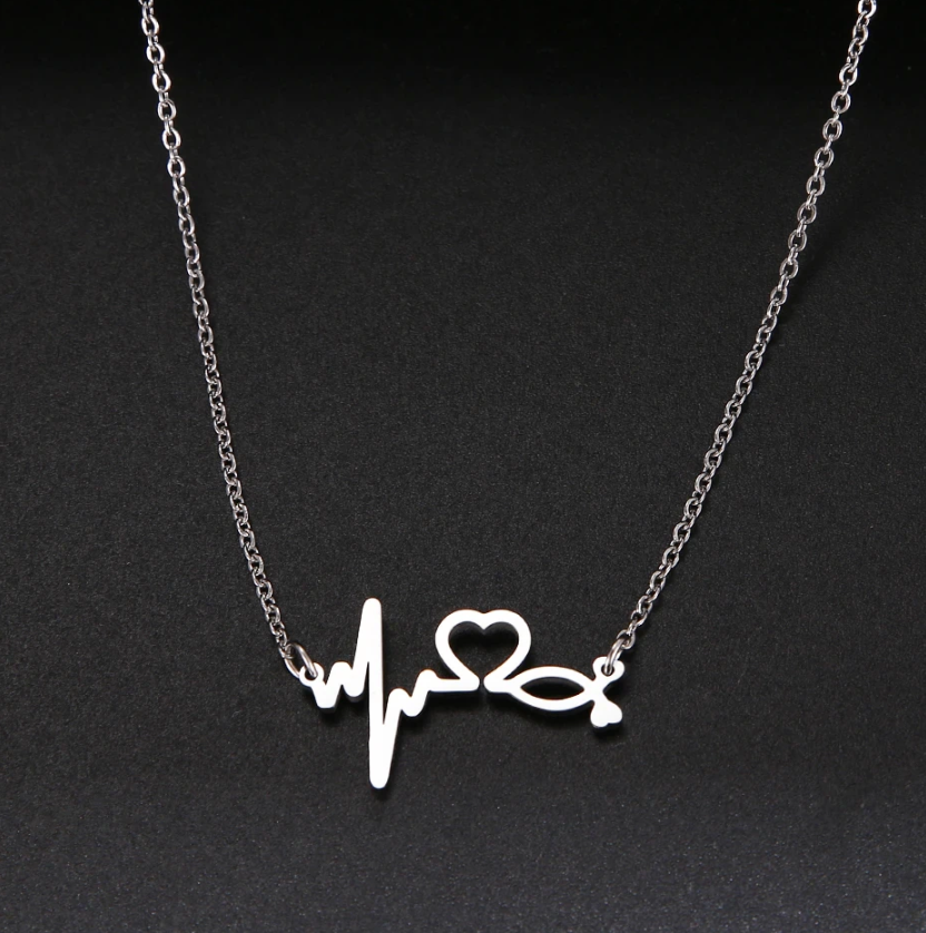 Stethoscope Heartbeat Best Necklace Women Love Heart Stainless Steel Necklaces & Pendants Medical Nurse Doctor Lover Gifts