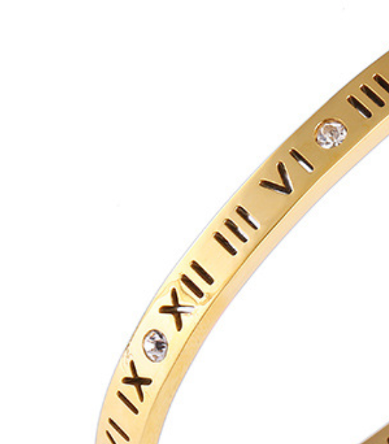 Roman Numeral Bracelet Roman Number Bangles Etched Stainless 