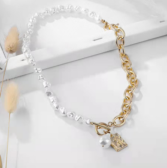 Pearl Gold Link Chain/Necklace